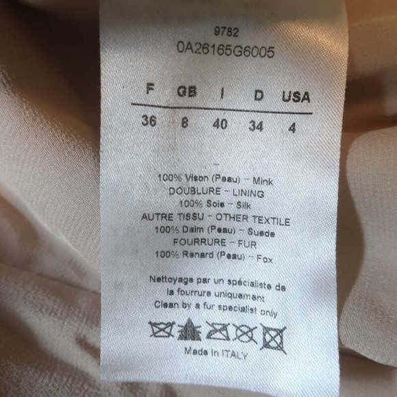 Christian Dior Fur Vest with Scalloped Suede Trim Blush Size US 4 - Picture 7 of 7